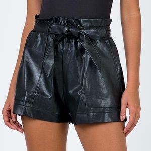 leather paper bag shorts